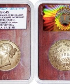 🩶 👑 1 Rupee 1840 C | Queen Victoria | EF45 | W.W. Raised on Truncation | Ghost Reverse Error | Rare Silver Coin
