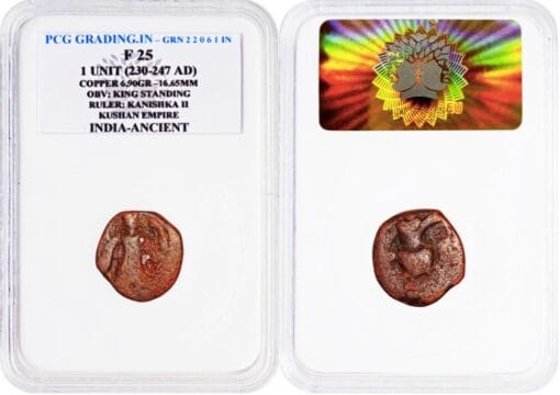 🟥 🔥 Rare 1 Unit Coin of Kanishka II | Kushan Dynasty | 230–247 AD | Numista Index: 84