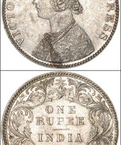 Alternative view of AUNC 50 | 1 Rupee | 1890 B | Queen Victoria | Bombay Mint